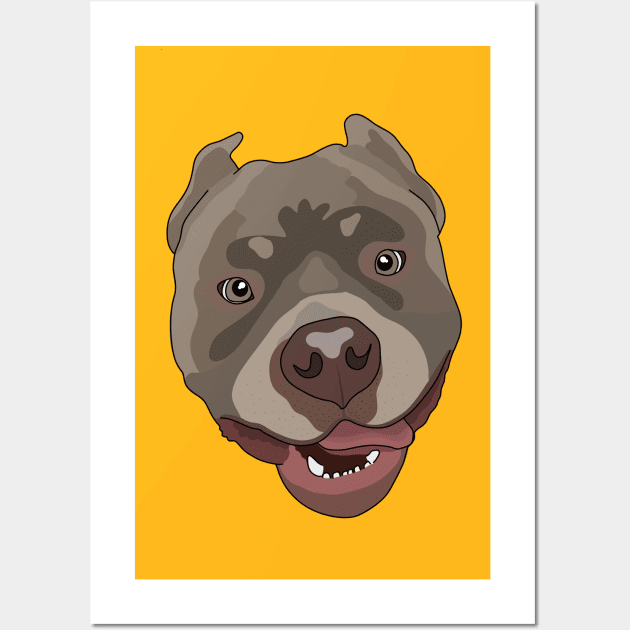 Pitbull Head Wall Art by crankycranium